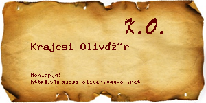 Krajcsi Olivér névjegykártya
