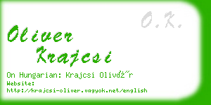 oliver krajcsi business card